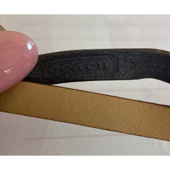 Coach Made in Italy Leather Keychain Tan Strap Silver Ring 1990–2000s Minimalist - Picture 8 of 8